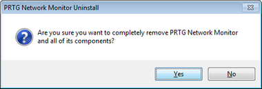 Uninstall PRTG Network Monitor Step 1 Uninstall PRTG Network Monitor Step 1