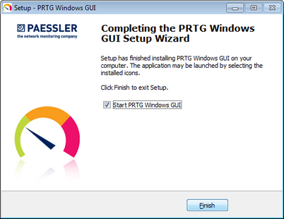 Windows GUI Setup Wizard Finish Windows GUI Setup Wizard Finish