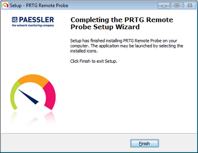 Remote Probe Setup Wizard Finish Remote Probe Setup Wizard Finish