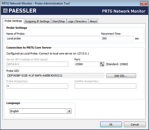 PRTG Probe Administrator (here: Local Probe on Core Server) PRTG Probe Administrator (here: Local Probe on Core Server)