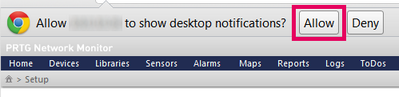 Click on 'Allow' to enable Chrome Desktop Notifications Click on 'Allow' to enable Chrome Desktop Notifications