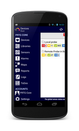PRTG for Android — Main Menu Bar PRTG for Android — Main Menu Bar