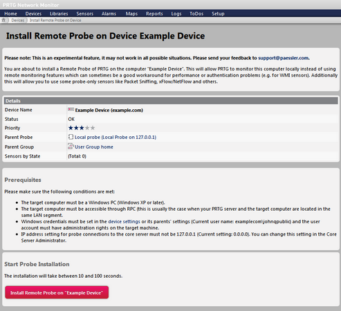 Remote Probe Install Assistant Remote Probe Install Assistant