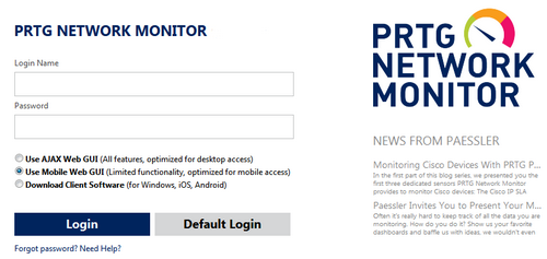 Mobile Web GUI Login Mobile Web GUI Login