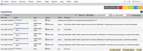 List with Log Entries List with Log Entries