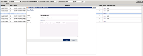 Open Ticket Dialog in PRTG Enterprise Console Open Ticket Dialog in PRTG Enterprise Console
