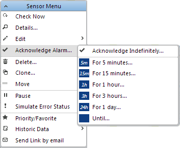 Context Menu Acknowledge Alarm Context Menu Acknowledge Alarm